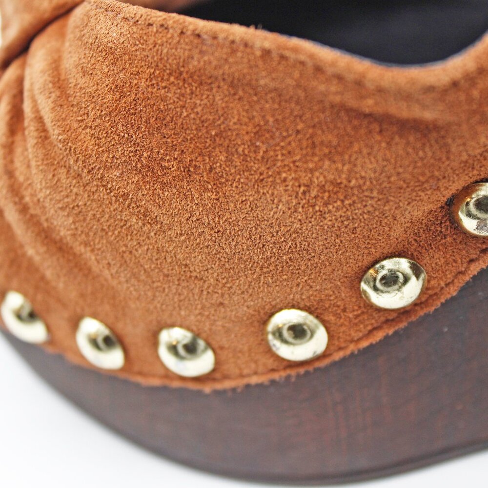 Charles David Women’s Peep Toe Riveted Platform Chunky High Heel Mules: Size 10 - Picture 5 of 7